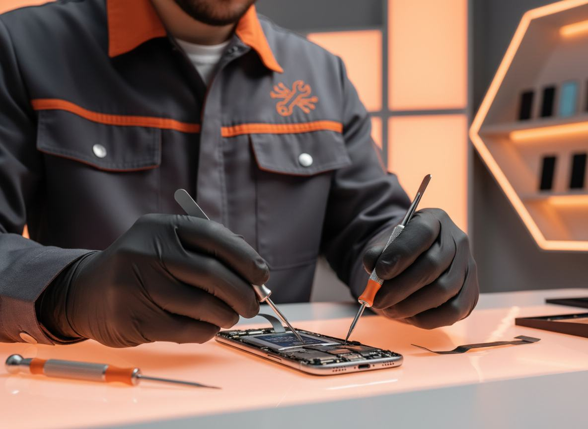 FixFlip engineer repairing a mobile phone